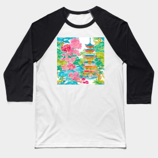 Preppy, grandmillennial chinoiserie garden Baseball T-Shirt